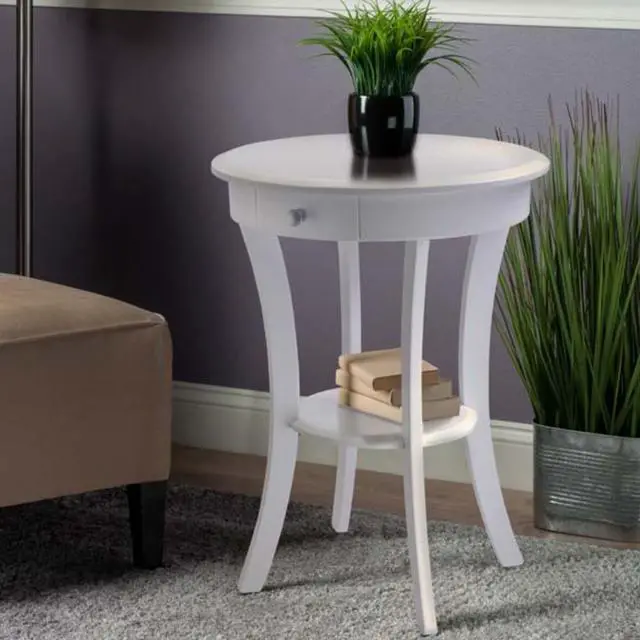 Alt view image 12 of 13 - Sasha Round Accent Table In White By Winsome