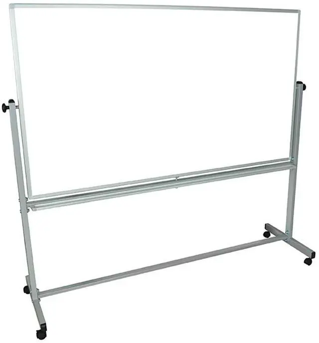 Alt view image 6 of 15 - Luxor Mobile 72"W x 40"H Dry Erase Double-Sided Magnetic Whiteboard with Aluminum Frame and Stand