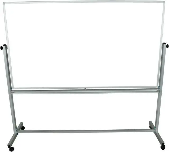 Alt view image 7 of 15 - Luxor Mobile 72"W x 40"H Dry Erase Double-Sided Magnetic Whiteboard with Aluminum Frame and Stand