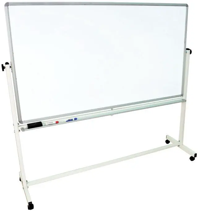 Alt view image 8 of 15 - Luxor Mobile 72"W x 40"H Dry Erase Double-Sided Magnetic Whiteboard with Aluminum Frame and Stand