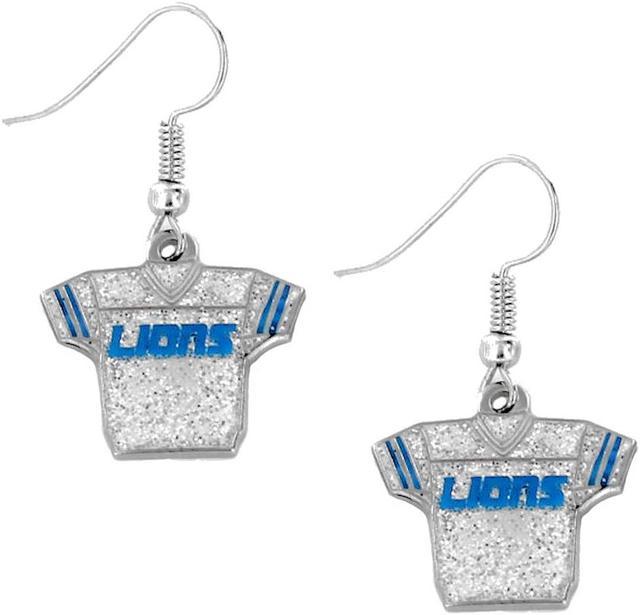 Detroit Lions Jersey Glitter Dangler Earrings