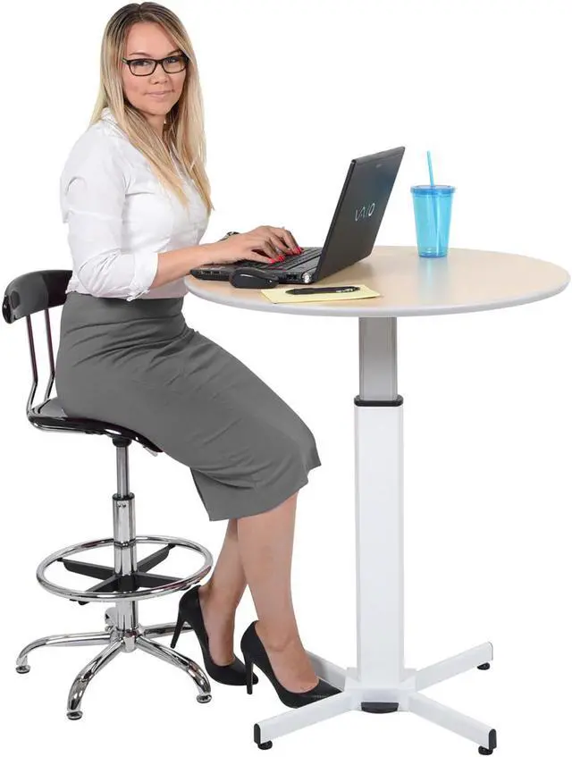 Alt view image 5 of 18 - Luxor Pneumatic Adjustable Multi-Functional Round Pedestal Table