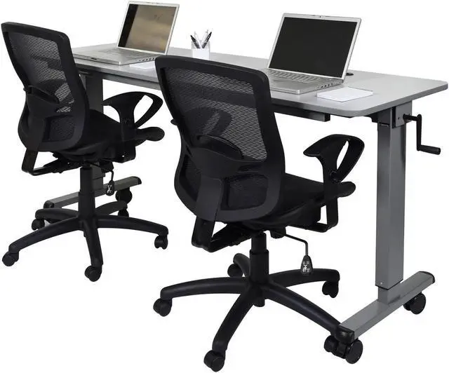 Alt view image 4 of 20 - Luxor STAND-NESTC-72 is a 72" Adjustable flip top Table wih a Crank Handle