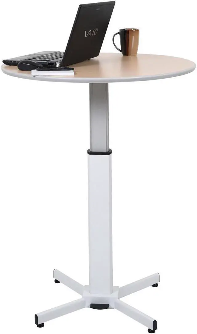 Alt view image 3 of 18 - Luxor Pneumatic Adjustable Multi-Functional Round Pedestal Table