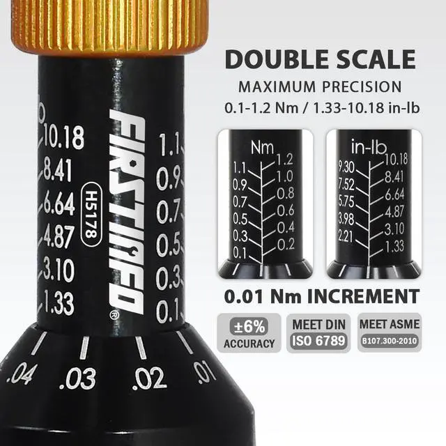 Alt view image 4 of 7 - 1/4" Adjustable Torque Limited 0.1~1.2 Nm /1.33~10.18 in-lb Hex Screwdriver Kit