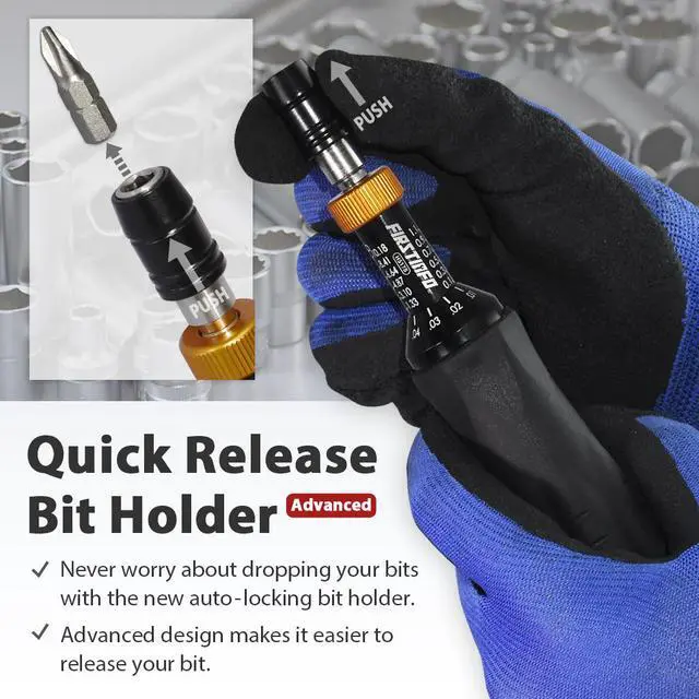 Alt view image 3 of 7 - 1/4" Adjustable Torque Limited 0.1~1.2 Nm /1.33~10.18 in-lb Hex Screwdriver Kit