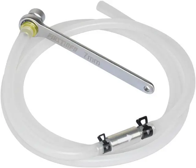 Main image of FIRSTINFO Mini 7mm Brake Fluid Clutch Bleeder Hose with 12 Point Wrench and Check Valve For Brake Bleeding & Hydraulic Clutch Systems