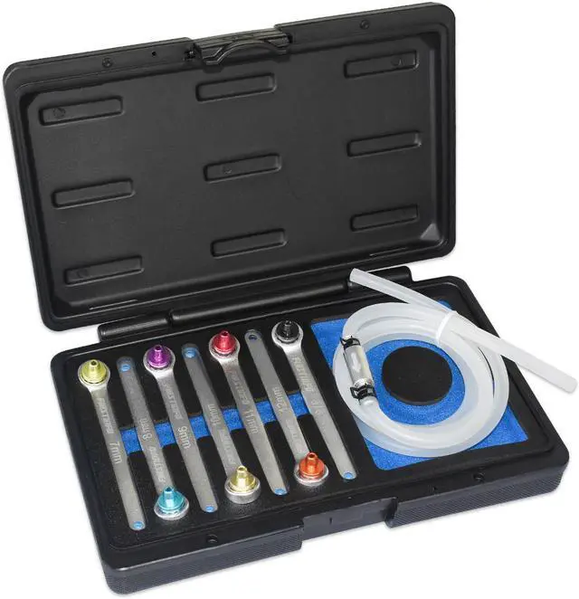 Alt view image 4 of 5 - FIRSTINFO 7-12mm & 3/8-Inch Drive Brake Fluid Clutch Bleeder Hose w/12 Point Wrench and Check Valve 7-Piece Kit For Brake Bleeding & Hydraulic Clutch Systems