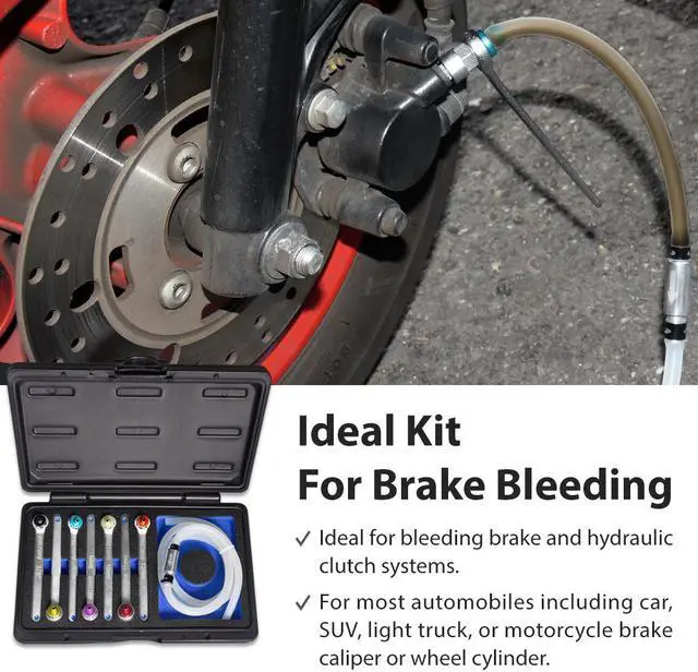 Alt view image 5 of 5 - FIRSTINFO 7-12mm & 3/8-Inch Drive Brake Fluid Clutch Bleeder Hose w/12 Point Wrench and Check Valve 7-Piece Kit For Brake Bleeding & Hydraulic Clutch Systems