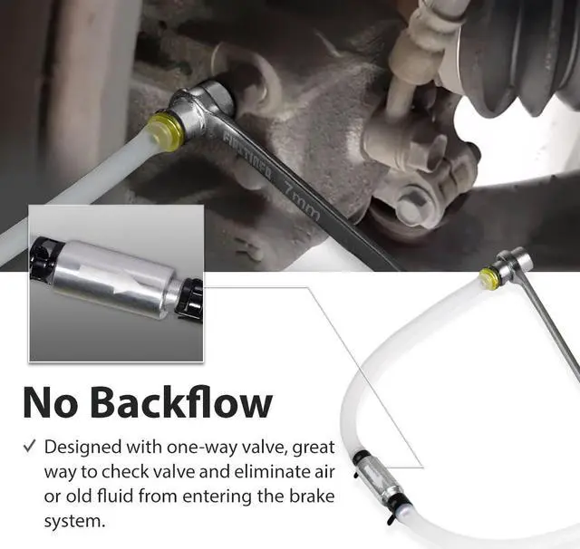 Alt view image 3 of 3 - FIRSTINFO Mini 7mm Brake Fluid Clutch Bleeder Hose with 12 Point Wrench and Check Valve For Brake Bleeding & Hydraulic Clutch Systems