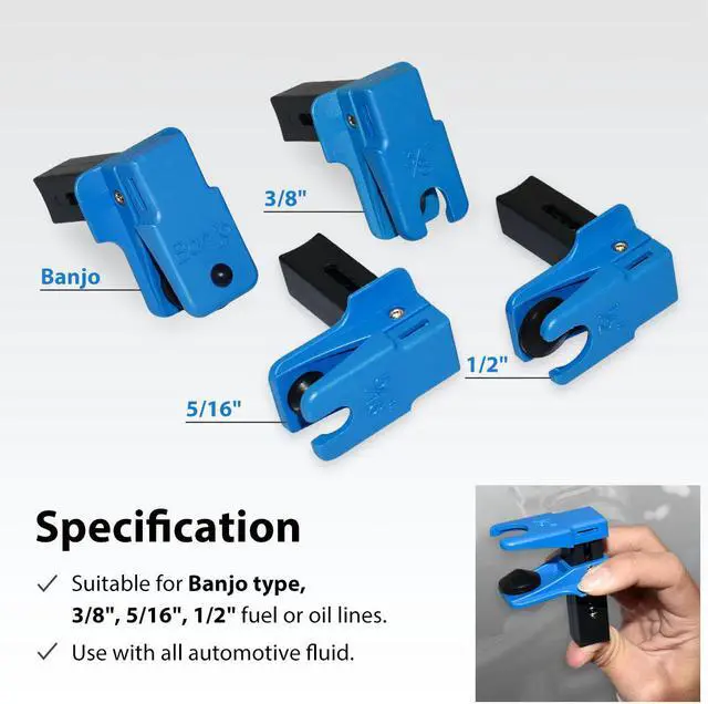 Alt view image 6 of 6 - FIRSTINFO Banjo, 3/8, 5/16, 1/2 Auto Steel Line Stopper Kit Fluid Stopper Set for Fuel Rail Hose, A/C Line, Brake Line, Banjo Fitting