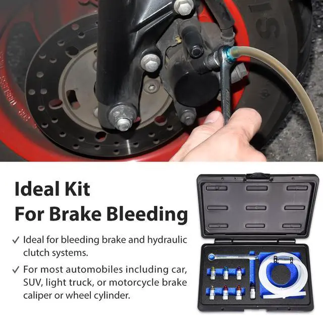 Alt view image 5 of 5 - FIRSTINFO Brake Fluid Clutch Bleeder Hose with Non-Return Check Valve and 12 Point 7-12mm & 3/8-Inch Drive Sockets and Wrench Set For Brake Bleeding & Hydraulic Clutch Systems