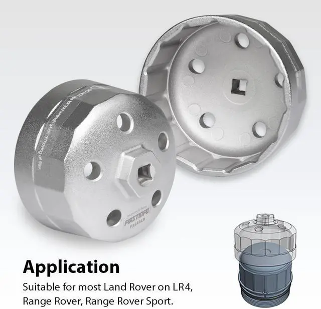 Alt view image 4 of 6 - FIRSTINFO 3/8" Drive 90.2mm 15 Flutes Oil Filter Wrench, Compatible with Land Rover & Jaguar - Fits 3.0L & 5.0L Gas Engines