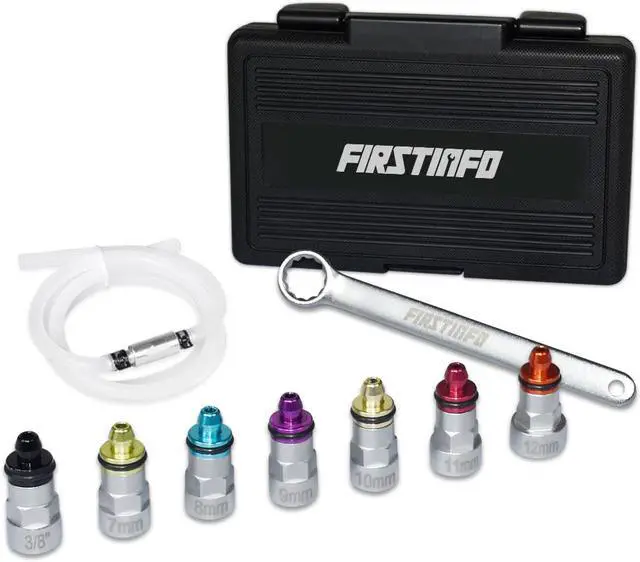 Main image of FIRSTINFO Brake Fluid Clutch Bleeder Hose with Non-Return Check Valve and 12 Point 7-12mm & 3/8-Inch Drive Sockets and Wrench Set For Brake Bleeding & Hydraulic Clutch Systems