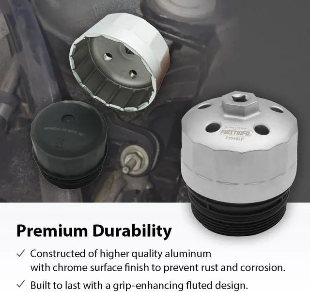 Alt view image 3 of 6 - FIRSTINFO 3/8" Drive 90.2mm 15 Flutes Oil Filter Wrench, Compatible with Land Rover & Jaguar - Fits 3.0L & 5.0L Gas Engines