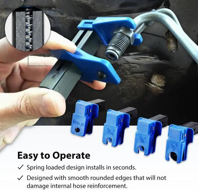 Alt view image 4 of 6 - FIRSTINFO Banjo, 3/8, 5/16, 1/2 Auto Steel Line Stopper Kit Fluid Stopper Set for Fuel Rail Hose, A/C Line, Brake Line, Banjo Fitting