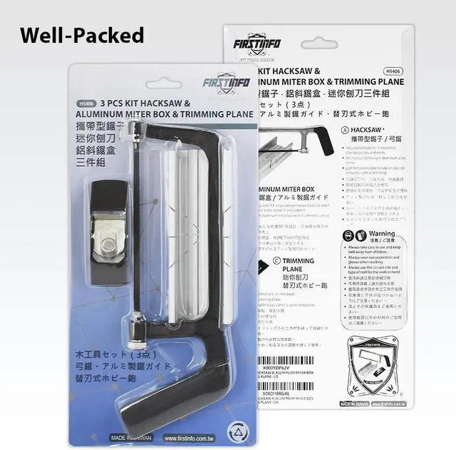 Alt view image 2 of 6 - FIRSTINFO Mini Hacksaw Hand Saw and Aluminum Miter / Thin Slot Small Miter Box Slot Angles 45, 90, 135 Degree with Trimming Planer Kit