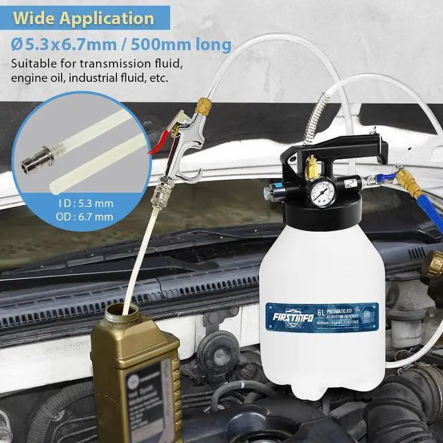 Alt view image 5 of 6 - FIRSTINFO US. DE. Patent 6 Liter TWO WAY Pneumatic ATF Refill System Dispenser Oil and Liquid Extractor Automatic Transmission Fluid Pump Set with 14-Piece ATF Filler Adapters + ATF Refilling Funnel