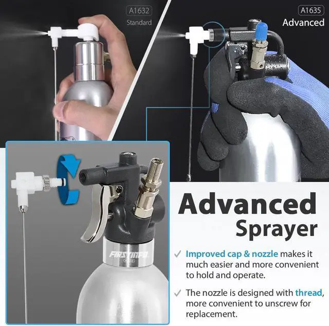 Alt view image 2 of 7 - FIRSTINFO Patented 650c.c. (21.9 US fl. oz) Aluminum Canister Aerosol Refillable Fluid Storage Spray Can/Pneumatic Compressed Air Sprayer/Maximum Pressure 110 psi