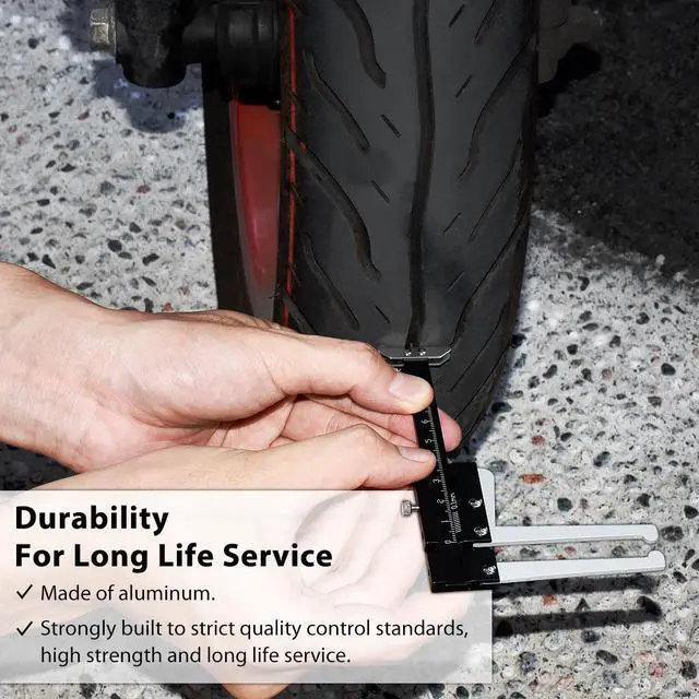 Alt view image 4 of 6 - FIRSTINFO Manual Auto Brake Disc Depth Gauge Ruller and Tire Tread Depth Gauge 0-60mm Metric Measuring Caliper