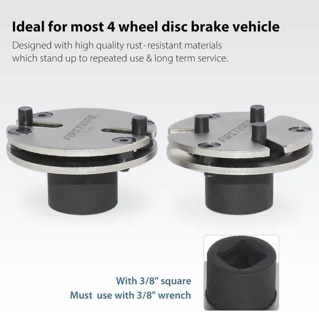 Alt view image 2 of 4 - FIRSTINFO Universal 2&3 Pin Adjustable Auto Disc Brake Pad Caliper Piston Wind / Rewind Back Replacement Tool w/ 3/8" Square