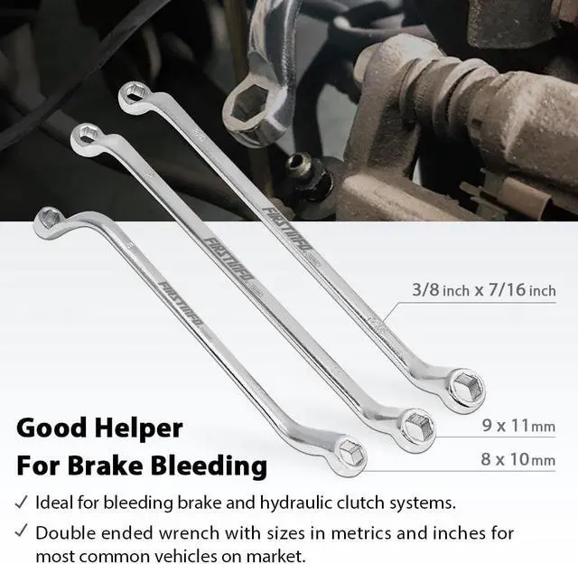Alt view image 3 of 6 - FIRSTINFO Offset Automotive Brake Bleeder Wrench 6 Sizes In 1 Set Tool 8 mm, 9 mm, 10 mm,11 mm, 3/8-inch, 7/16-inch