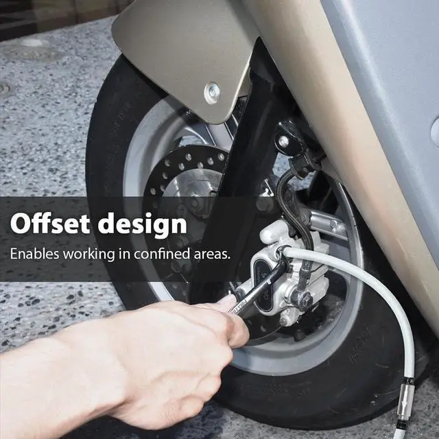 Alt view image 5 of 6 - FIRSTINFO Offset Automotive Brake Bleeder Wrench 6 Sizes In 1 Set Tool 8 mm, 9 mm, 10 mm,11 mm, 3/8-inch, 7/16-inch