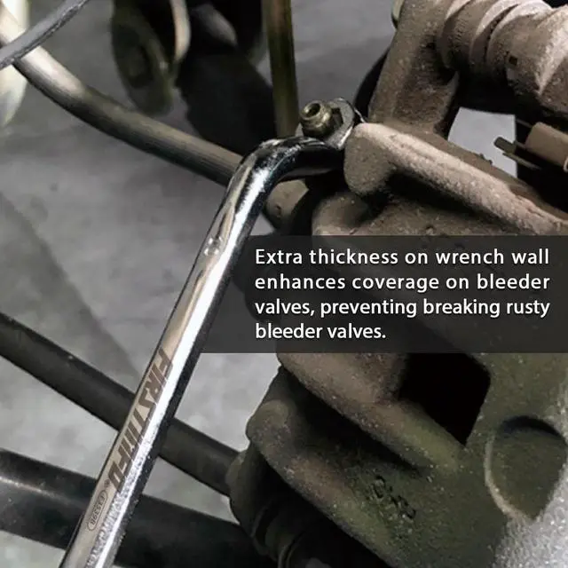 Alt view image 4 of 6 - FIRSTINFO Offset Automotive Brake Bleeder Wrench 6 Sizes In 1 Set Tool 8 mm, 9 mm, 10 mm,11 mm, 3/8-inch, 7/16-inch
