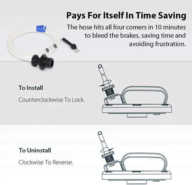 Alt view image 6 of 6 - FIRSTINFO One Way Check Valve 6.5 feet ( 2 Meter ) Automotive Brake Bleeding Hose with Oil Stopper Valve for FIRSTINFO 6.5 & 10 & 15 Liter Oil Evacuator