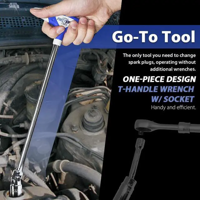 Alt view image 2 of 6 - FIRSTINFO 3/8" Dr. 16mm Magnetic Universal Spark Plug Wrench With T Handle