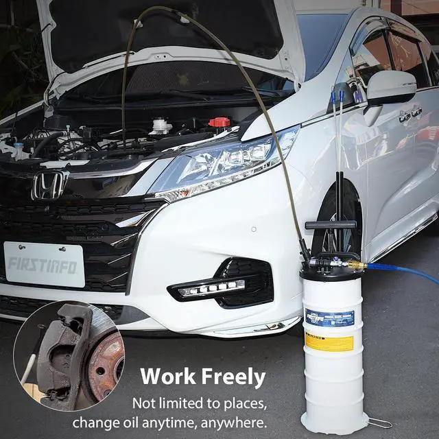 Alt view image 5 of 6 - FIRSTINFO Patented Pneumatic/Manual 9L Oil/Fluid Changer Vacuum Extractor Pump w/Storage Tube + 3.5 x 4.5 mm Engine Oil Tube + Sealing Cap & Pressure GaugeA