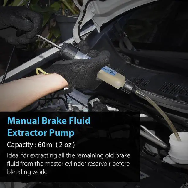 Alt view image 2 of 7 - FIRSTINFO Manual Brake Fluid Extractor Pump Syringe Style Ideal for Automotive Fluid Change - 60ml Max Capacity
