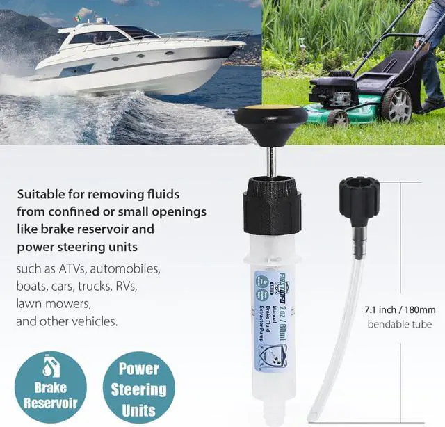 Alt view image 6 of 7 - FIRSTINFO Manual Brake Fluid Extractor Pump Syringe Style Ideal for Automotive Fluid Change - 60ml Max Capacity