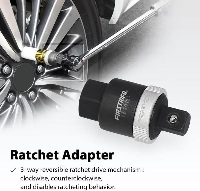 Alt view image 2 of 6 - FIRSINFO 1/2 Inch Drive Ratchet Adapter- 24T,Reversible, Made in Taiwan