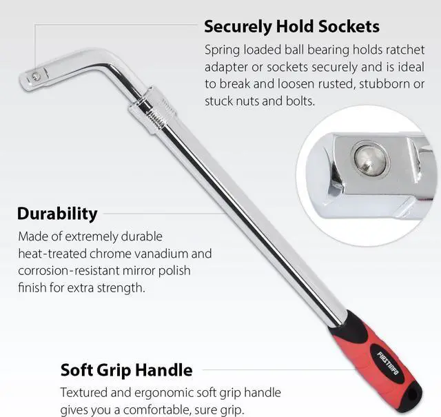 Alt view image 5 of 5 - FIRSTINFO 1/2 Inch Drive Heavy Duty High Torque Extendable Wheel Lug Wrench, Professional Car Tire Repair Tools