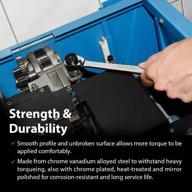 Alt view image 5 of 6 - FIRSTINFO Ratchet Ring Spanner 8-in-1, 12 Point Ratchet, 90 Teeth Reversible Combination Wrench Including 8, 10, 12, 13, 14, 15, 17, 19 mm