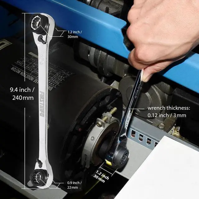 Alt view image 6 of 6 - FIRSTINFO Ratchet Ring Spanner 8-in-1, 12 Point Ratchet, 90 Teeth Reversible Combination Wrench Including 8, 10, 12, 13, 14, 15, 17, 19 mm