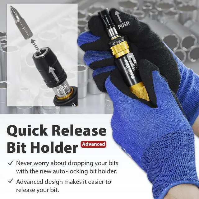 Alt view image 3 of 6 - FIRSTINFO Ultra Precision Certified Torque Limiting Screwdriver, 1/4 Inch Universal Hex Quick Release Bit Holder, Torque Range 0.5-6 in-lbs