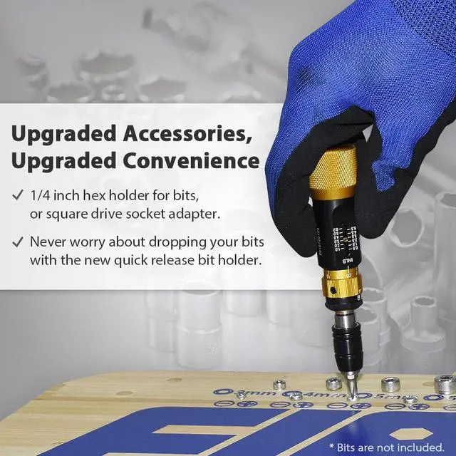 Alt view image 5 of 6 - FIRSTINFO Ultra Precision Certified Torque Limiting Screwdriver, 1/4 Inch Universal Hex Quick Release Bit Holder, Torque Range 0.5-6 in-lbs
