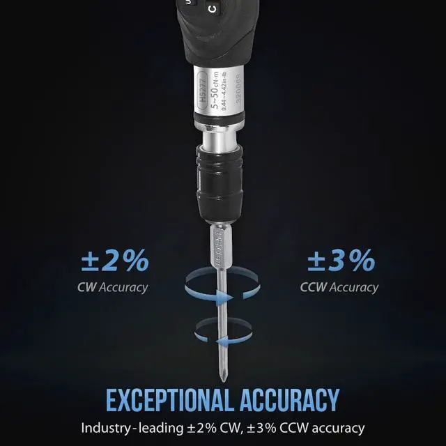 Alt view image 7 of 7 - FIRSTINFO Digital Torque Screwdriver, Dual Direction 0.44-4.42 in-lbs. / 5-50 cN-m / 0.51-5.1 kg-cm, LED and Buzzer Notification, Preset Memory