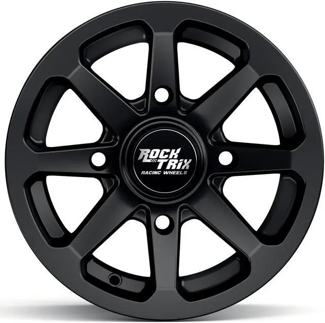 Alt view image 4 of 7 - RockTrix RT102 12in ATV Wheels Rims 12x7 Matte Black, 4x156 Bolt Pattern, 4+3 offset, Compatible with Polaris Sportsman RZR Ranger (4/156) (Set of 4)