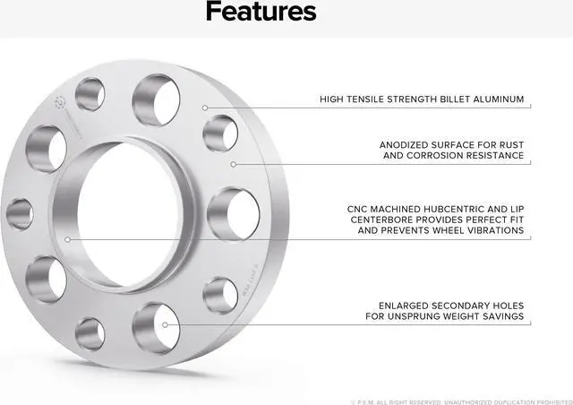 Alt view image 2 of 5 - StanceMagic - 15mm Hubcentric 5x130 Wheel Spacers (71.6mm Bore, With Lip) Compatible with Porsche Boxster 911 Carrera Cayman Cayenne Panarema Taycan - 2pcs, Silver