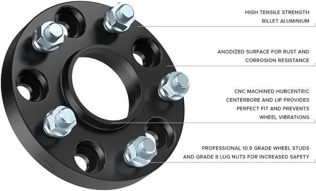 Alt view image 9 of 13 - StanceMagic - 25mm (1 inch) Hubcentric Wheel Spacers (5x100, 56.1mm bore, 12x1.25 Studs) Compatible with Scion FRS FR-S BRZ Baja Forester WRX Impreza Legacy Outback Saab 9-2x - Black 2pcs