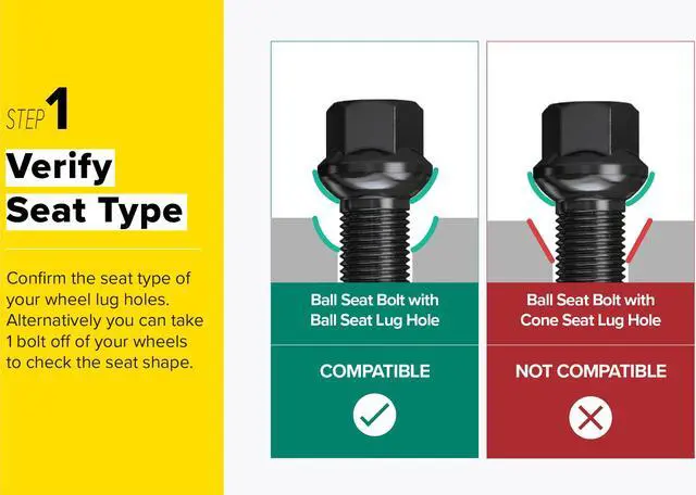 Alt view image 9 of 11 - 10pcs Extended Black Lug Bolts 14x1.5 (45mm Shank Length - Not OEM Length, Ball Radius Seat) Compatible with Audi TT A3 A4 S4 A5 S5 A6 S6 A7 B5 B6 B7 B8 Volkswagen Jetta Golf GTI Passat CC Beetle