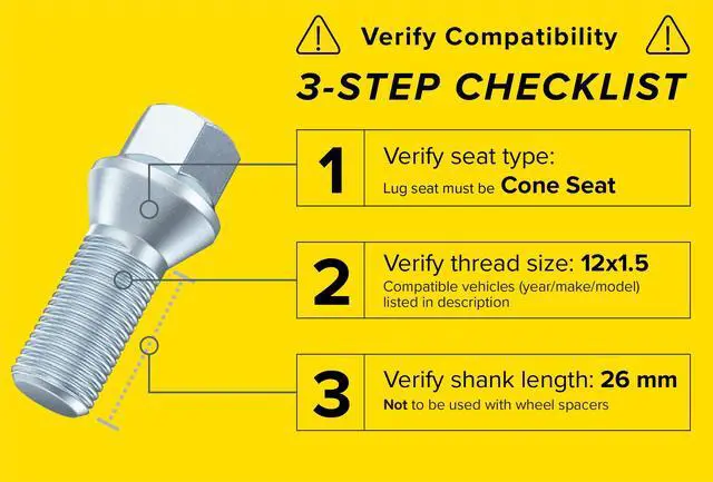 Alt view image 7 of 10 - 10pcs Silver 12x1.5 Lug Bolts (26mm Shank Length, Cone Seat) OEM Length - Compatible with BMW 128i 135i 318i 320i 325i 328i 335i M3 525i 528i 530i 535i M5 Z3 Z4 E36 E46 E60 E90 E92 E93