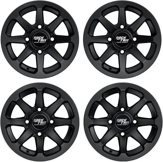 Main image of RockTrix RT102 12in ATV Wheels 4x110 Rims, 12x7, 5+2 F and 2+5 R Offset, SRA Only, Compatible with Honda Foreman 400 450 500, Rancher 350 400 420 Solid Rear Axle (Set of 4)