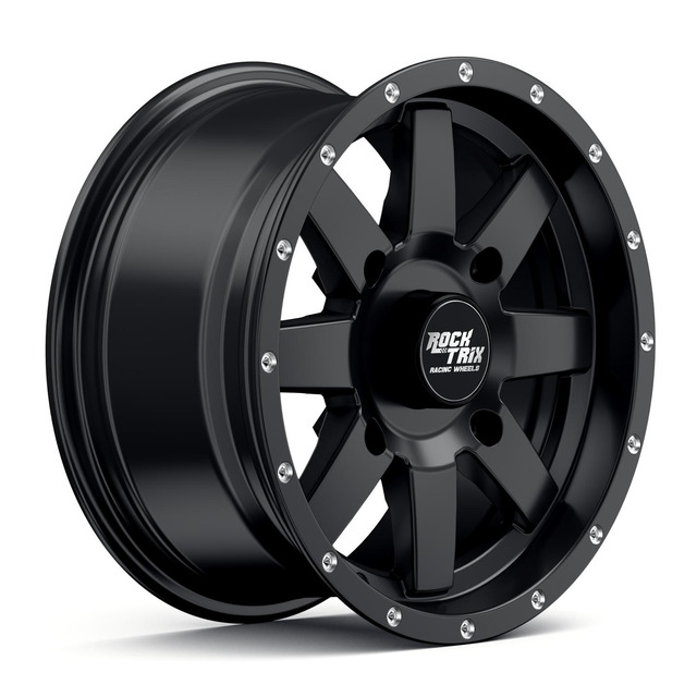 thumbnail image 2 of 4x RockTrix RT102 ATV Wheels – 12x7, 4x156 Bolt Pattern, 4+3 Offset, Matte Black 2 of 4