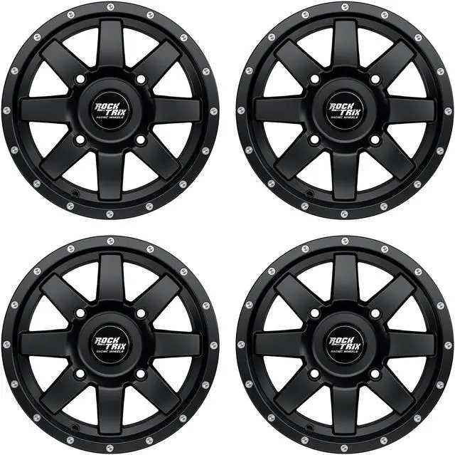 Main image of RockTrix RT106 4pc 14in ATV Wheels 4x110 Rims, 14x7, 5+2 Offset, For ATV UTV with IRS (Independent Rear Suspension), Compatible with Honda Kawasaki Yamaha Suzuki 4/110 (Set of 4)