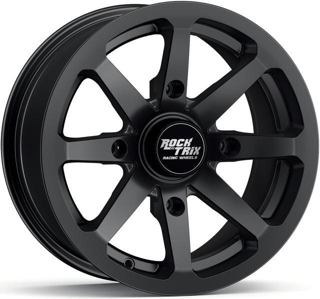 Alt view image 6 of 7 - RockTrix RT102 4pc 14in ATV Wheels 4x110 Rims 14x7, 5+2 Offset, Includes 10x1.25 Lug Nuts - Compatible with IRS Honda Kawasaki Yamaha Rubicon Rincon Brute Force Kodiak Grizzly Rhino 4/110 (Set of 4)
