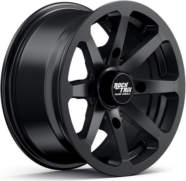 Alt view image 7 of 7 - RockTrix RT102 4pc 14in ATV Wheels 4x110 Rims 14x7, 5+2 Offset, Includes 10x1.25 Lug Nuts - Compatible with IRS Honda Kawasaki Yamaha Rubicon Rincon Brute Force Kodiak Grizzly Rhino 4/110 (Set of 4)